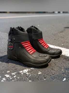 KUT Men’s Motorcycle Boots Biker Protective Gear Leather Shoes Size 9